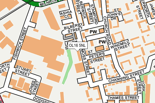 OL16 5NL map - OS OpenMap – Local (Ordnance Survey)