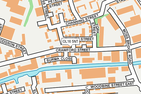 OL16 5NT map - OS OpenMap – Local (Ordnance Survey)