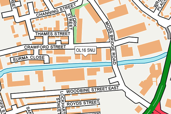 OL16 5NU map - OS OpenMap – Local (Ordnance Survey)