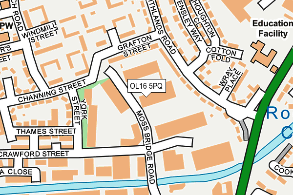 OL16 5PQ map - OS OpenMap – Local (Ordnance Survey)