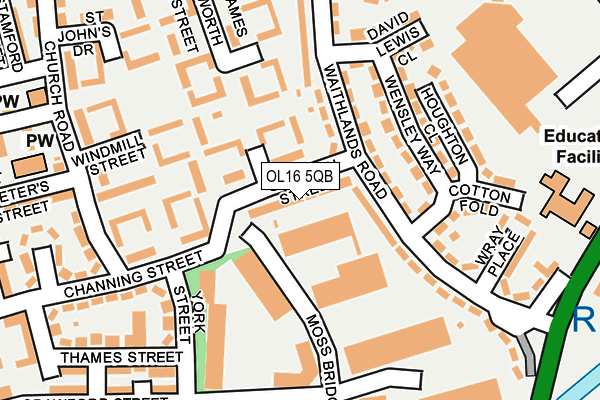 OL16 5QB map - OS OpenMap – Local (Ordnance Survey)