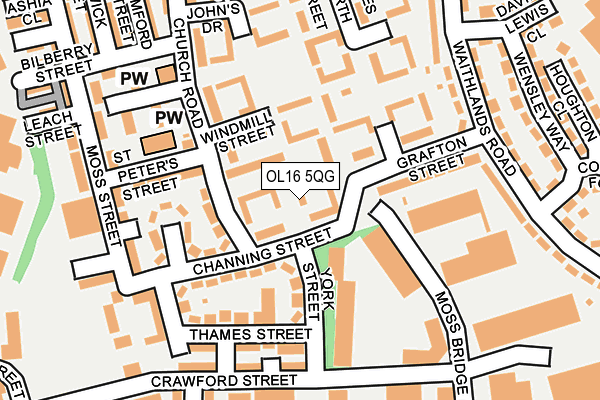 OL16 5QG map - OS OpenMap – Local (Ordnance Survey)