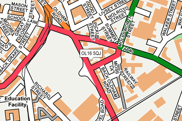 OL16 5QJ map - OS OpenMap – Local (Ordnance Survey)