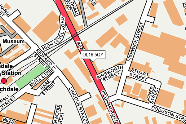 OL16 5QY map - OS OpenMap – Local (Ordnance Survey)