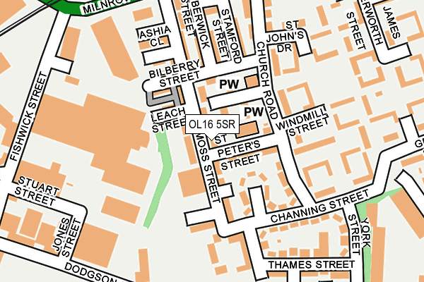 OL16 5SR map - OS OpenMap – Local (Ordnance Survey)