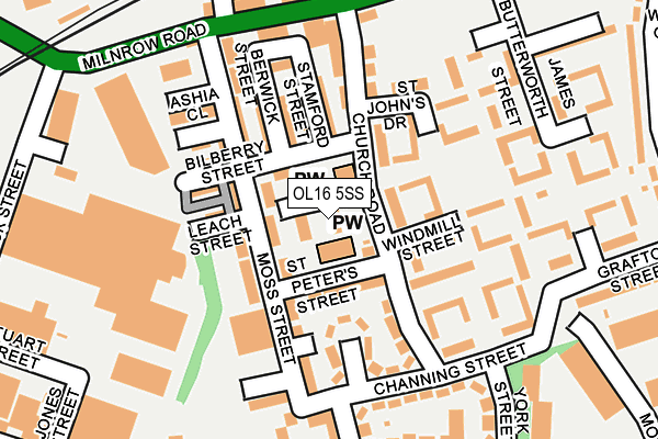 OL16 5SS map - OS OpenMap – Local (Ordnance Survey)