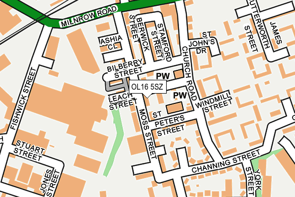 OL16 5SZ map - OS OpenMap – Local (Ordnance Survey)