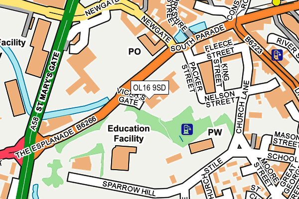 OL16 9SD map - OS OpenMap – Local (Ordnance Survey)