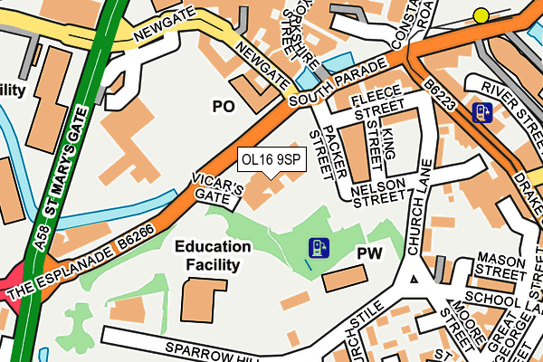 OL16 9SP map - OS OpenMap – Local (Ordnance Survey)