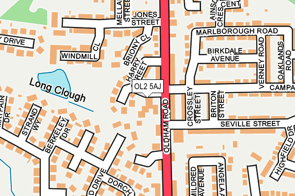 OL2 5AJ map - OS OpenMap – Local (Ordnance Survey)