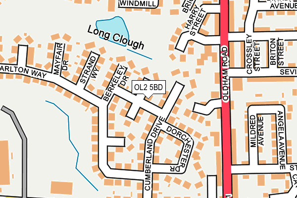 OL2 5BD map - OS OpenMap – Local (Ordnance Survey)