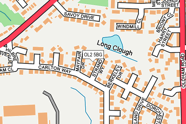 OL2 5BG map - OS OpenMap – Local (Ordnance Survey)