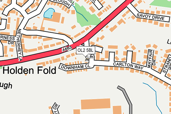 OL2 5BL map - OS OpenMap – Local (Ordnance Survey)