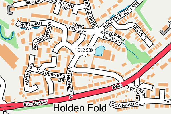 OL2 5BX map - OS OpenMap – Local (Ordnance Survey)