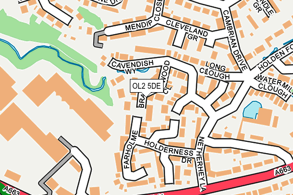 OL2 5DE map - OS OpenMap – Local (Ordnance Survey)