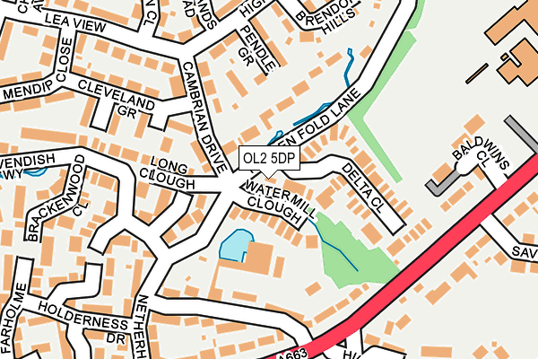OL2 5DP map - OS OpenMap – Local (Ordnance Survey)