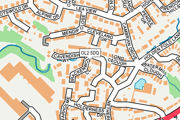 OL2 5DQ map - OS OpenMap – Local (Ordnance Survey)