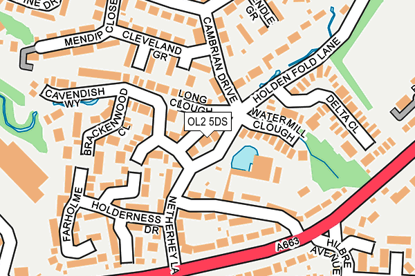OL2 5DS map - OS OpenMap – Local (Ordnance Survey)