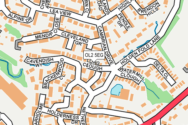 OL2 5EG map - OS OpenMap – Local (Ordnance Survey)
