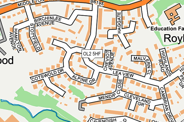 OL2 5HF map - OS OpenMap – Local (Ordnance Survey)
