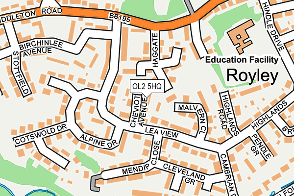 OL2 5HQ map - OS OpenMap – Local (Ordnance Survey)