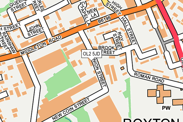 OL2 5JD map - OS OpenMap – Local (Ordnance Survey)