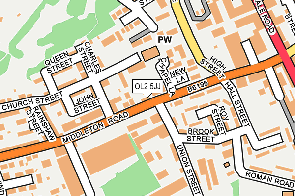 OL2 5JJ map - OS OpenMap – Local (Ordnance Survey)