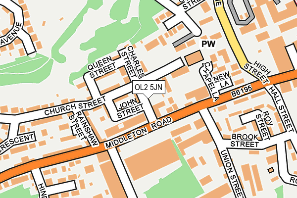 OL2 5JN map - OS OpenMap – Local (Ordnance Survey)