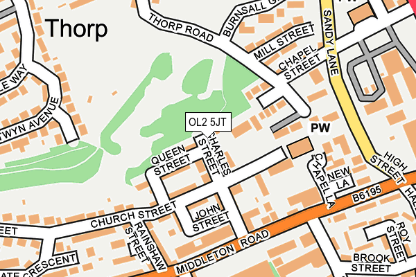 OL2 5JT map - OS OpenMap – Local (Ordnance Survey)