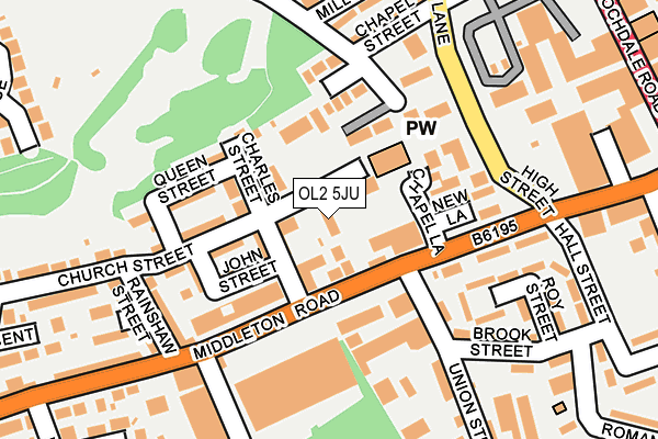 OL2 5JU map - OS OpenMap – Local (Ordnance Survey)