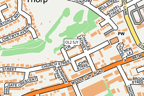 OL2 5JY map - OS OpenMap – Local (Ordnance Survey)