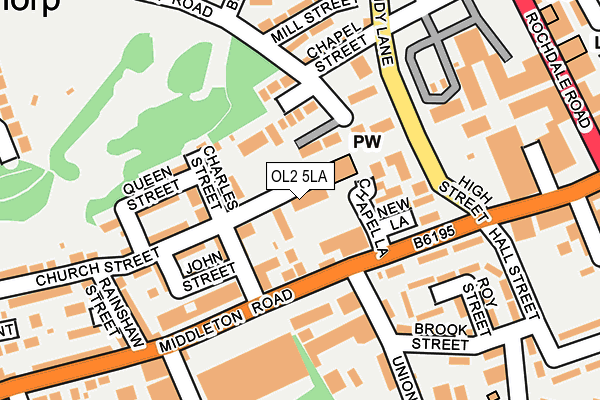 OL2 5LA map - OS OpenMap – Local (Ordnance Survey)