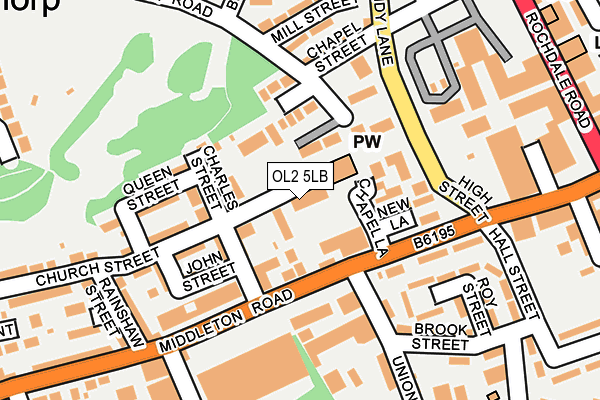 OL2 5LB map - OS OpenMap – Local (Ordnance Survey)