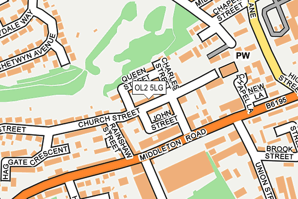 OL2 5LG map - OS OpenMap – Local (Ordnance Survey)