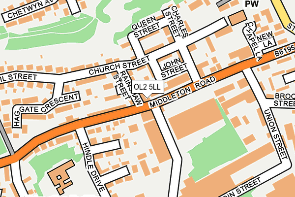 OL2 5LL map - OS OpenMap – Local (Ordnance Survey)