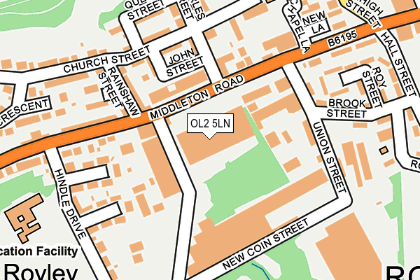 OL2 5LN map - OS OpenMap – Local (Ordnance Survey)