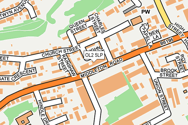 OL2 5LP map - OS OpenMap – Local (Ordnance Survey)