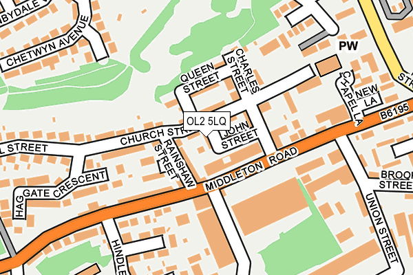 OL2 5LQ map - OS OpenMap – Local (Ordnance Survey)