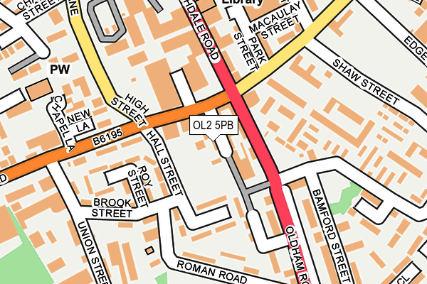 OL2 5PB map - OS OpenMap – Local (Ordnance Survey)