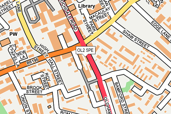 OL2 5PE map - OS OpenMap – Local (Ordnance Survey)