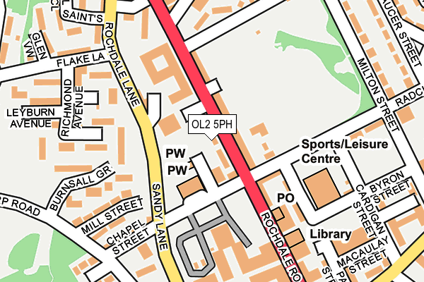 OL2 5PH map - OS OpenMap – Local (Ordnance Survey)