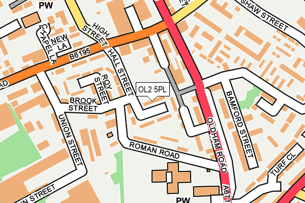 OL2 5PL map - OS OpenMap – Local (Ordnance Survey)