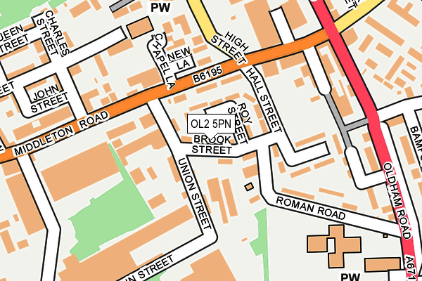 OL2 5PN map - OS OpenMap – Local (Ordnance Survey)
