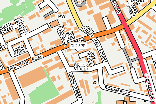 OL2 5PP map - OS OpenMap – Local (Ordnance Survey)