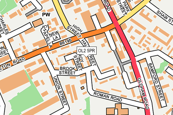 OL2 5PR map - OS OpenMap – Local (Ordnance Survey)