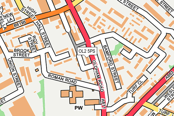 OL2 5PS map - OS OpenMap – Local (Ordnance Survey)