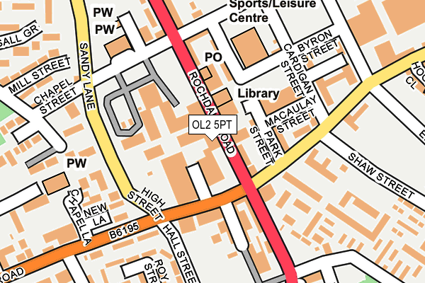 OL2 5PT map - OS OpenMap – Local (Ordnance Survey)