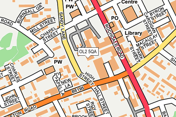 OL2 5QA map - OS OpenMap – Local (Ordnance Survey)
