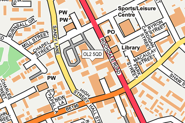 OL2 5QD map - OS OpenMap – Local (Ordnance Survey)