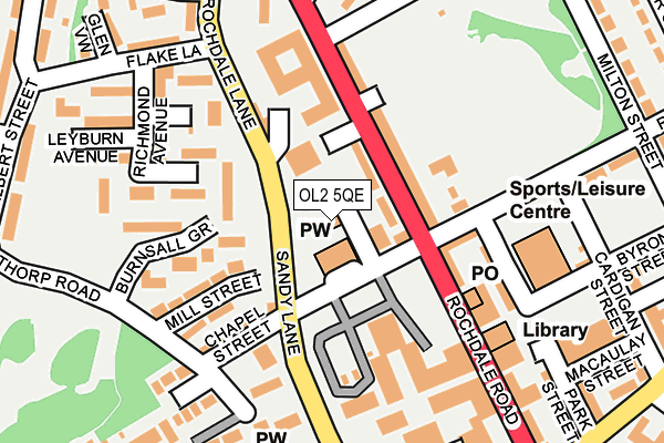 OL2 5QE map - OS OpenMap – Local (Ordnance Survey)